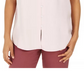 Blusa feminina estilo &amp; co com botões e mangas bufantes, rosa, tamanho pequeno