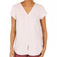 Blusa feminina com botões e mangas bufantes, estilo &amp; co, rosa, tamanho médio