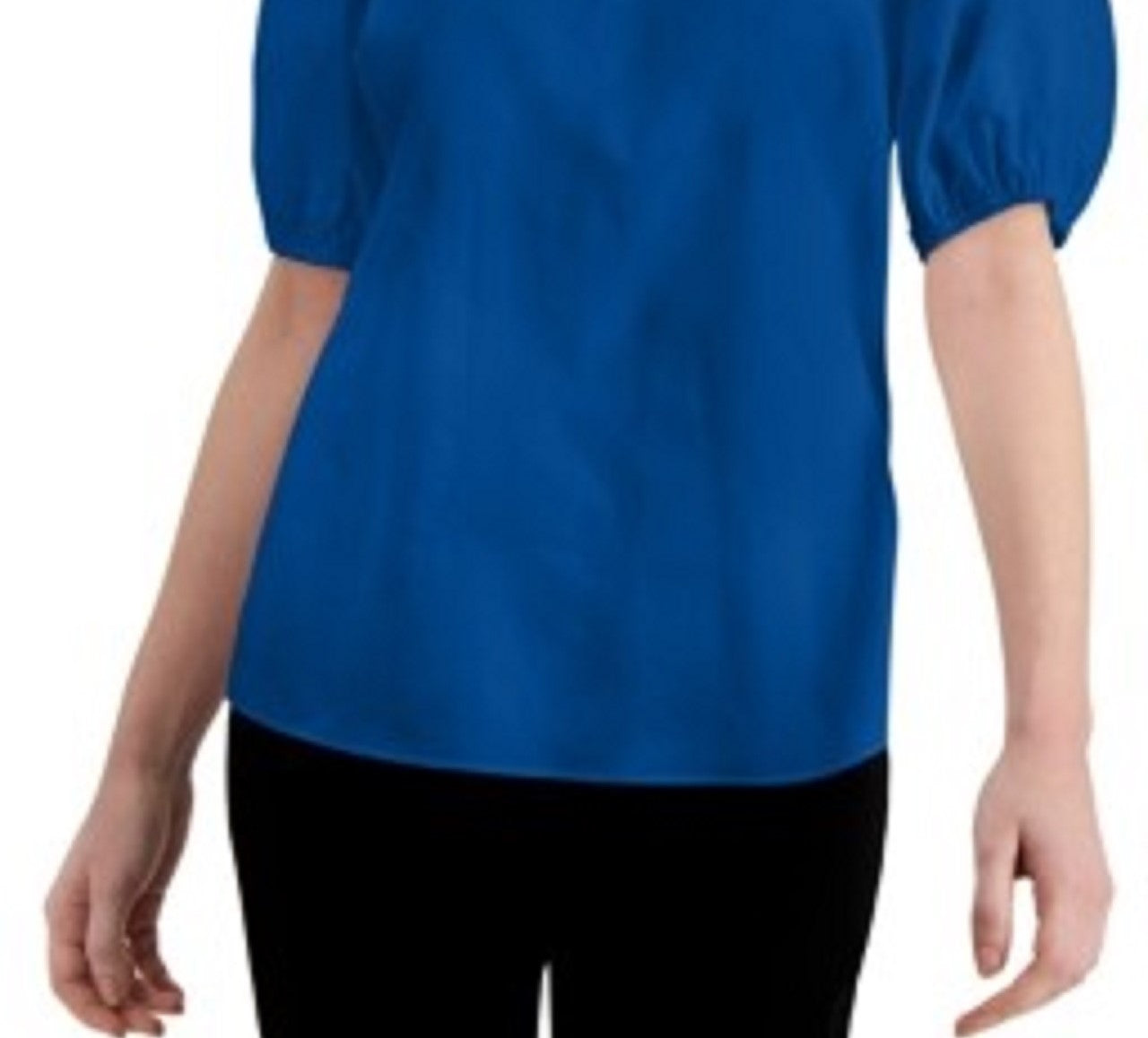 Blusa feminina Alfani com ombros franzidos, azul escuro, tamanho XXG