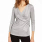 INC International Concepts Top Criss-Cross Shine Feminino Prateado Tamanho Extra Pequeno