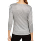 INC International Concepts Top Criss-Cross Shine Feminino Prateado Tamanho Extra Pequeno