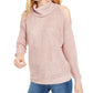 Suéter feminino de gola alta com recorte de lantejoulas da INC International Concepts, rosa, tamanho extra grande