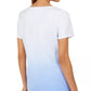 Karen Scott Blusa Feminina Daisy-Shine Gola Redonda Azul Tamanho Extra Pequeno