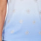 Karen Scott Blusa Feminina Daisy-Shine Gola Redonda Azul Tamanho Extra Pequeno