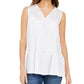 Blusa camponesa sem mangas de algodão estilo &amp; co feminina, branca, tamanho médio