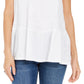 Blusa camponesa sem mangas de algodão estilo &amp; co feminina, branca, tamanho médio