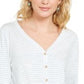 Blusa listrada com amarração frontal feminina Style &amp; Co, branca, tamanho grande