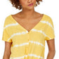 Top tie-dye feminino estilo &amp; co com amarração frontal, dourado, tamanho médio