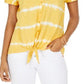 Top tie-dye feminino estilo &amp; co com amarração frontal, dourado, tamanho médio