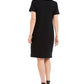 Vestido feminino Karen Scott com decote aberto e bordado, tamanho médio, preto