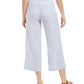 Calça curta de linho feminina estilo &amp; co, perna larga, branca, tamanho grande