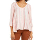 Blusa feminina estampada estilo swing rosa médio tamanho grande