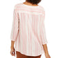 Blusa feminina estampada estilo swing rosa médio tamanho grande