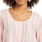 Blusa feminina estampada estilo swing rosa médio tamanho grande
