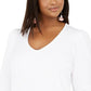 Blusa feminina plus size de malha canelada com manga bufante, tamanho 3X, branca, da INC International Concepts