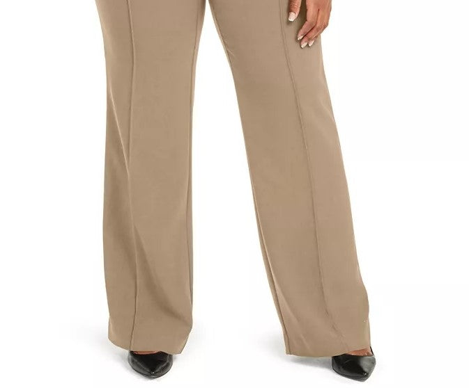 Calças femininas Alfani Plus Size de cintura alta, marrom médio, tamanho 18W