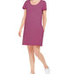 Vestido camiseta feminino Style &amp; Co com um bolso, tamanho médio, roxo, extra pequeno
