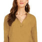 Blusa popover texturizada lisa feminina Style &amp; Co, dourada, tamanho grande