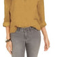 Blusa popover texturizada lisa feminina Style &amp; Co, dourada, tamanho grande