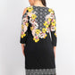 JM Collection Bursting Bloom Sheath Feminino Preto Tamanho Médio