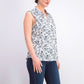 Camisa feminina sem mangas com estampa Toile Charter Club, preta, tamanho 14