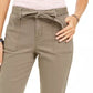 Jeans feminino com cinto e punho, estilo &amp; co, marrom, tamanho 8