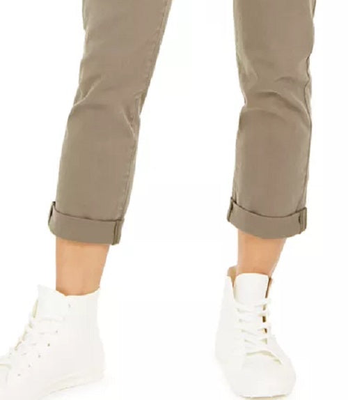 Jeans feminino com cinto e punho, estilo &amp; co, marrom, tamanho 8