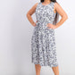 Vestido feminino sem mangas estampado em linha A Charter Club, azul, tamanho pequeno