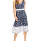 Vestido floral feminino Charter Club sem mangas azul tamanho pequeno