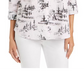 Blusa estampada feminina Charter Club, branca, tamanho grande