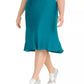 INC International Concepts Saia midi plus size com corte enviesado feminina, verde, tamanho 4X