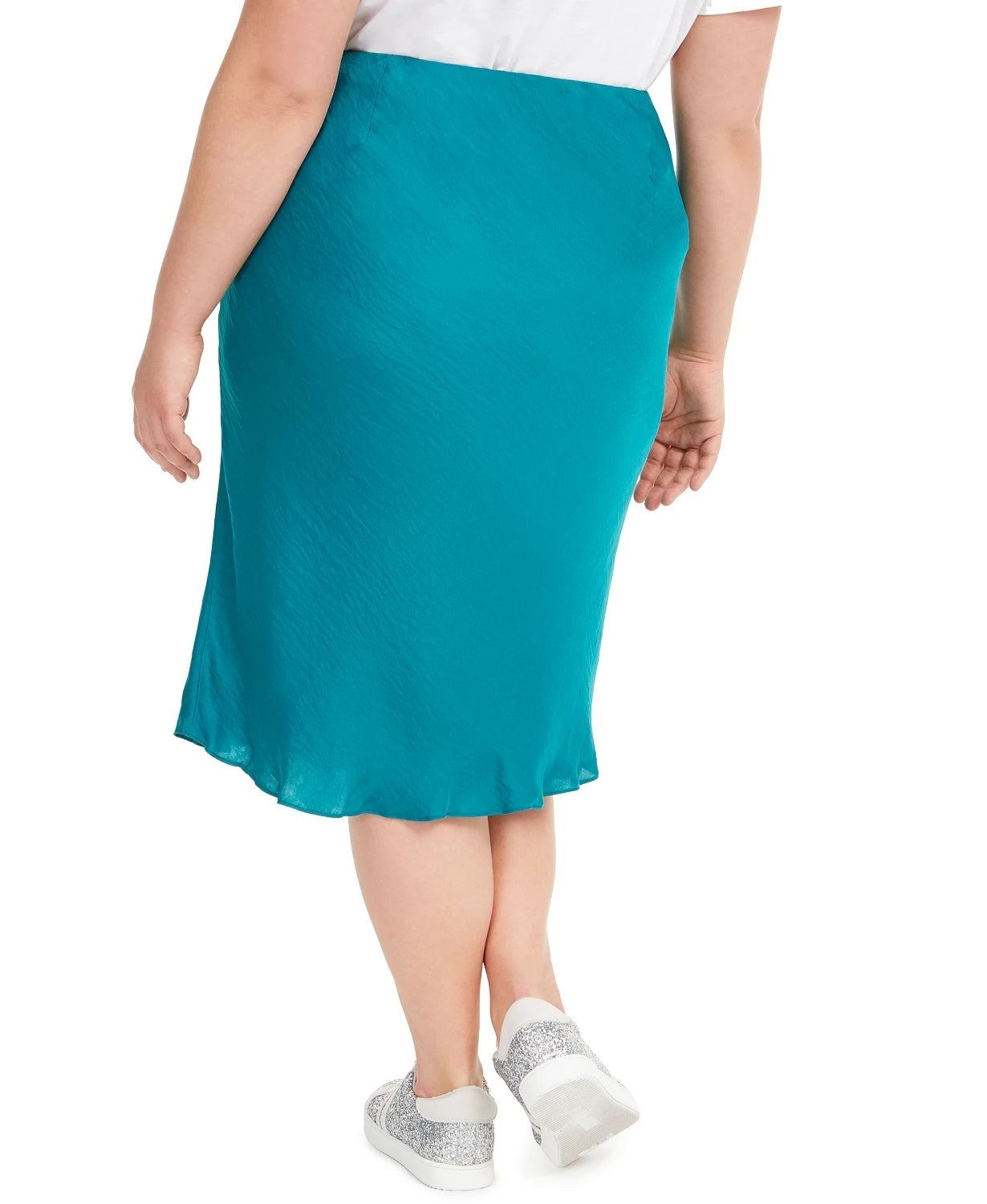 INC International Concepts Saia midi plus size com corte enviesado feminina, verde, tamanho 4X
