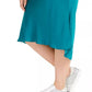 INC International Concepts Saia midi plus size com corte enviesado feminina, verde, tamanho 4X