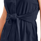Blusa feminina Charter Club sem mangas com amarração frontal, azul, tamanho médio