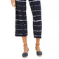 Calça cropped listrada tie-dye feminina Style &amp; Co, tamanho médio, azul-marinho