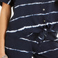 Blusa feminina listrada tie-dye com amarração frontal, tamanho azul-marinho, extra pequeno, estilo &amp; co