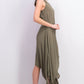 Vestido feminino estilo &amp; co com bainha de lenço verde tamanho grande