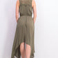 Vestido feminino estilo &amp; co com bainha de lenço verde tamanho grande