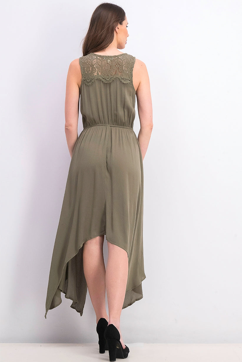 Vestido feminino estilo &amp; co com bainha de lenço, verde médio, tamanho médio