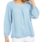 Blusa feminina de gola quadrada estilo &amp; co, azul, tamanho extra grande