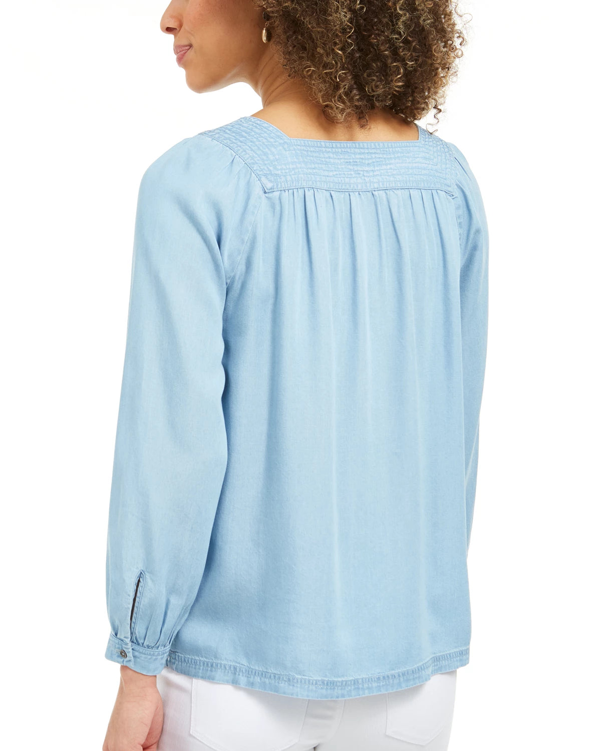 Blusa feminina de gola quadrada estilo &amp; co, azul, tamanho extra grande