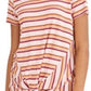 Blusa listrada com decote torcido e frente única feminina Style &amp; Co, vermelha, tamanho pequeno