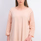 Blusa de algodão com mangas ilhós estilo &amp; co feminina vermelho brilhante tamanho pequeno