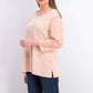 Blusa de algodão com mangas ilhós estilo &amp; co feminina vermelho brilhante tamanho pequeno