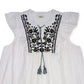 Blusa feminina de algodão bordado com babados e mangas compridas, tamanho natural, grande, da Style &amp; Co