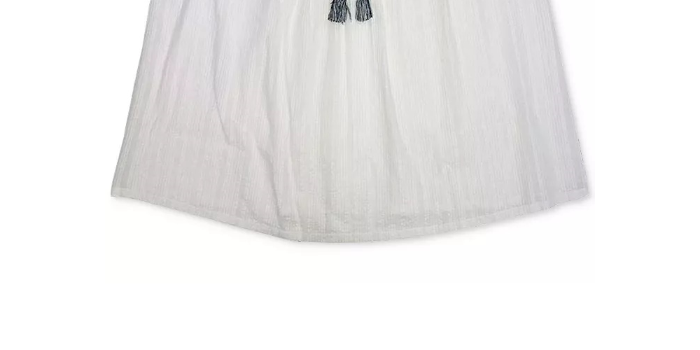 Blusa feminina de algodão bordado com babados e mangas compridas, tamanho natural, grande, da Style &amp; Co