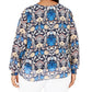 Blusa feminina com botões e estampa floral INC International Concepts, turquesa/azul, tamanho 1X