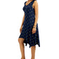Vestido feminino estampado com bainha de lenço, estilo &amp; co, azul-marinho, tamanho médio