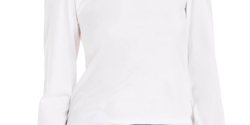 Charter Club Supima Puff Sleeve Top Feminino Branco Tamanho Médio