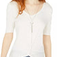BCX Junior's Knot Front Top Branco Tamanho Grande